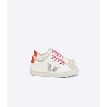 Veja ESPLAR LACES CHROMEFREE Kids' Shoes White/Silver | NZ 735YXF